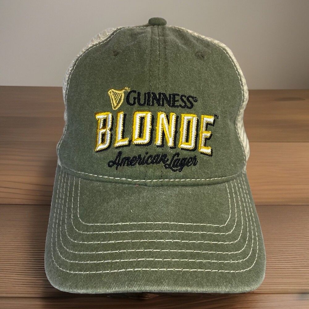 Guinness Blonde American Lager Baseball Cap Mesh Back Green Truckers Hat